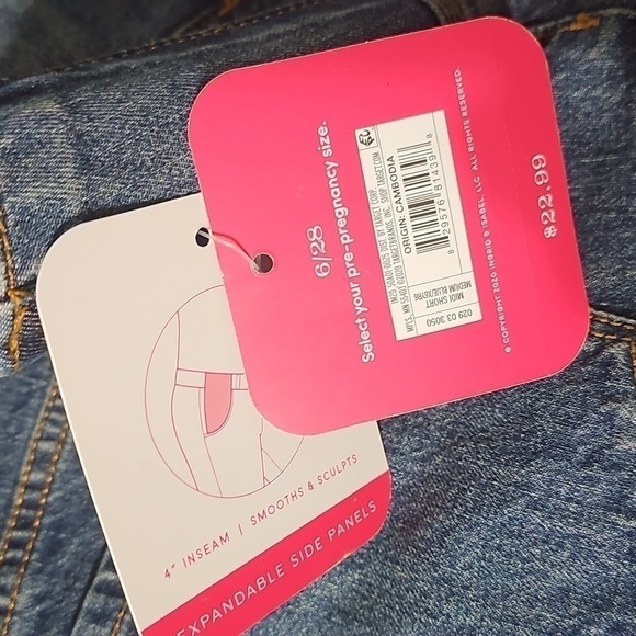 Isabel Maternity Expandable Side Panels Pregnancy Shorts Size 6 NWT - Picture 7 of 10